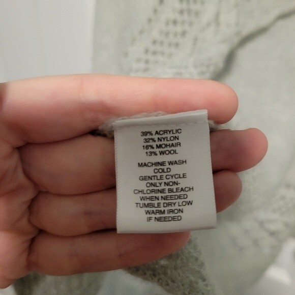 Ann Taylor Loft Gray Open Front Cardigan Mohair Wool Size Medium - Picture 6 of 6